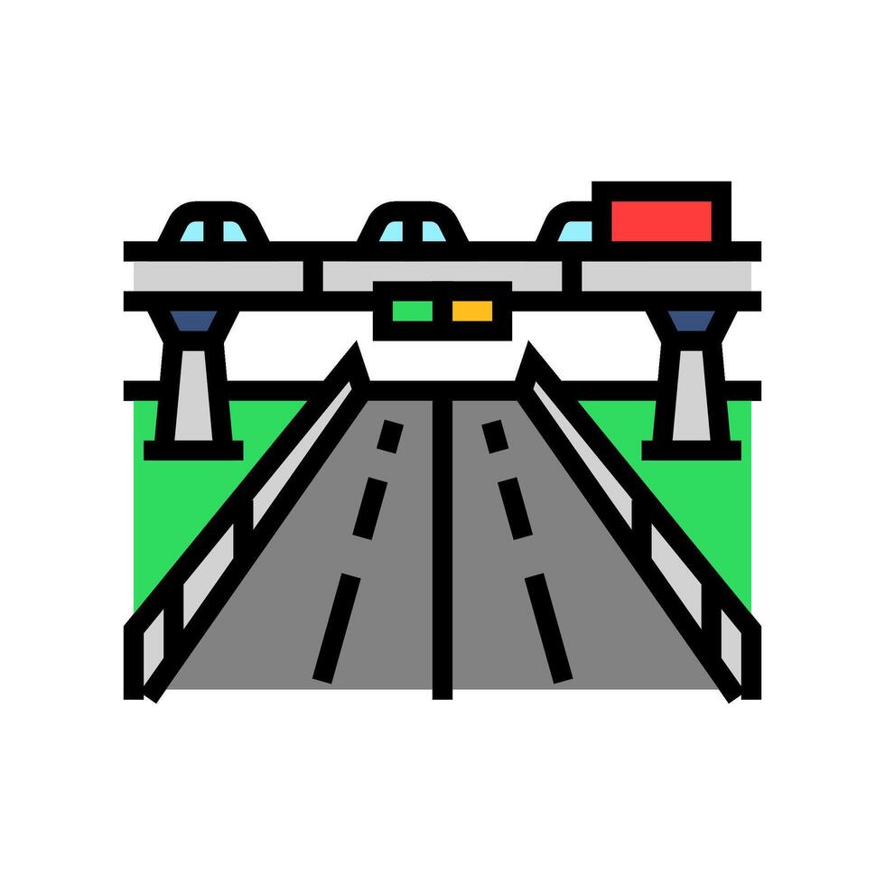 bridge highway road color icon illustration vector