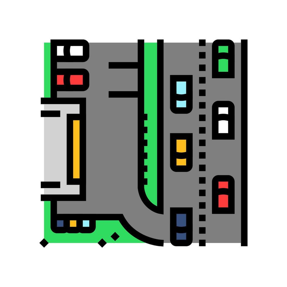 rest area highway road color icon illustration vector
