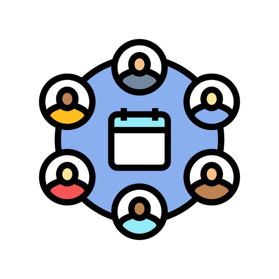 exclusive industry networking event color icon illustration vector
