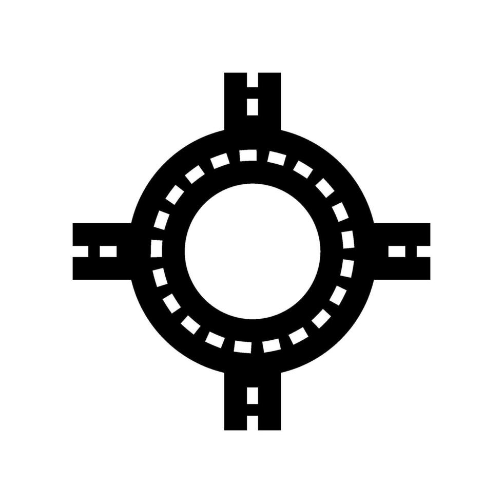 junction highway road glyph icon illustration vector
