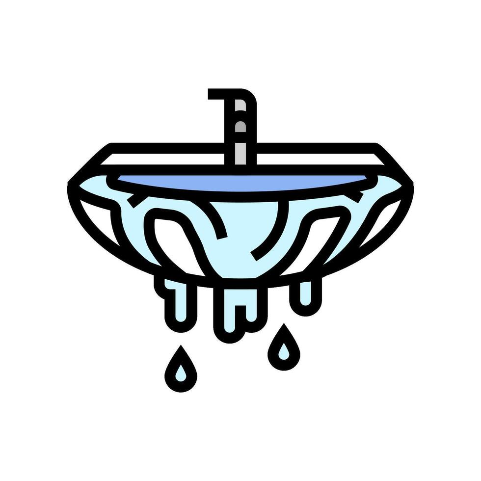 overflowing sink color icon illustration vector