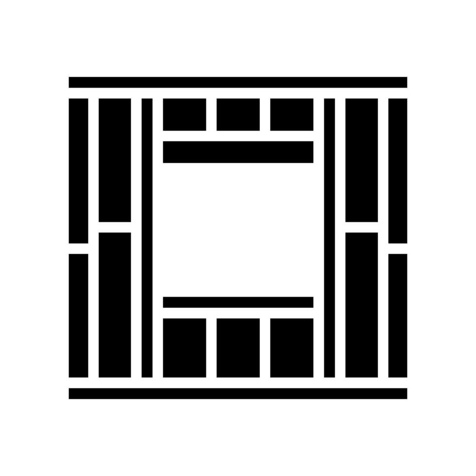 window frames wood frame house glyph icon illustration vector