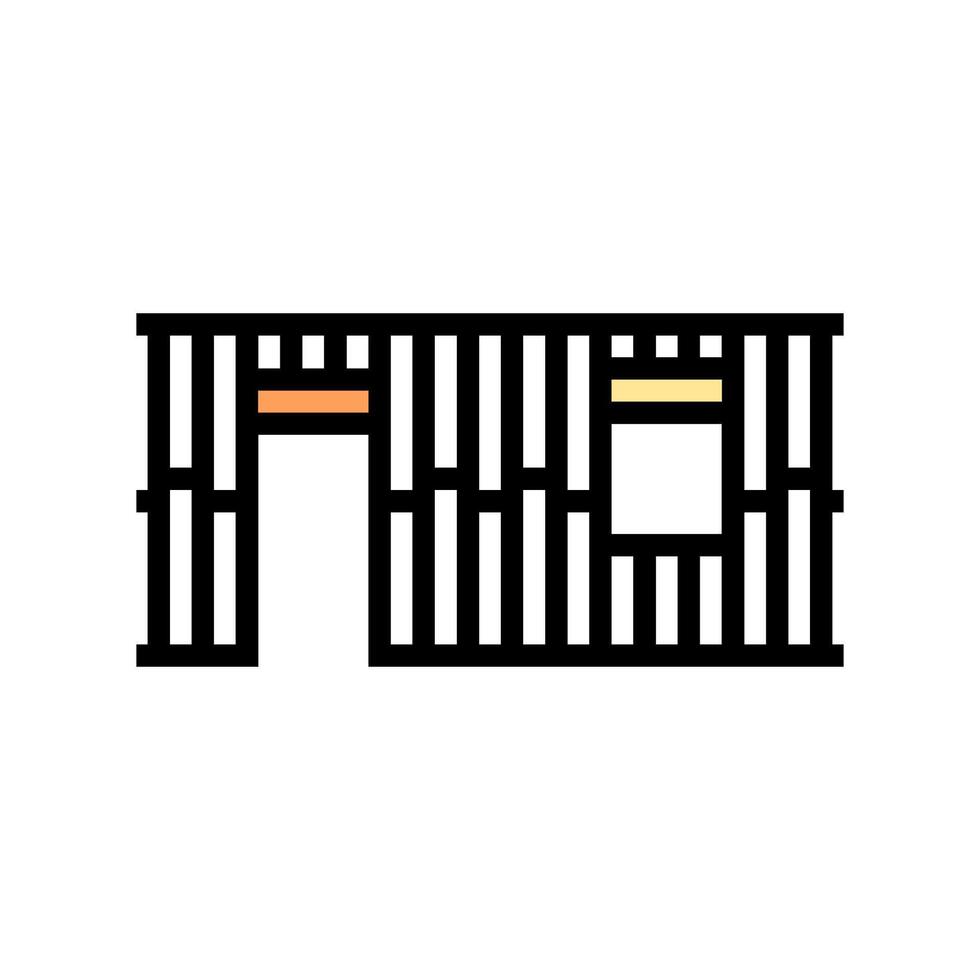 building frame walls wood frame house color icon illustration vector