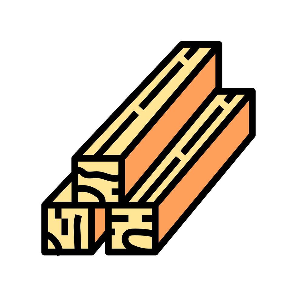 beam manufacturing wood frame house color icon illustration vector