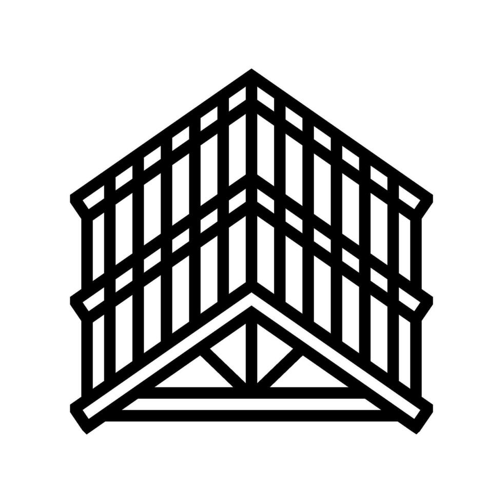 roof framing wood frame house line icon illustration vector