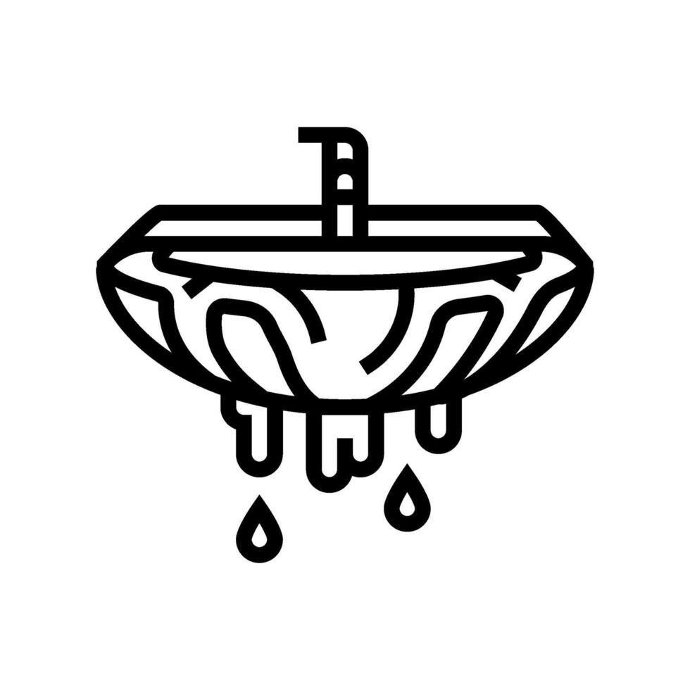 overflowing sink line icon illustration vector