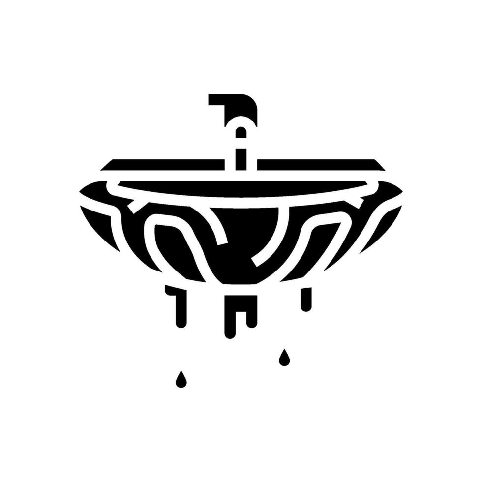 overflowing sink glyph icon illustration vector