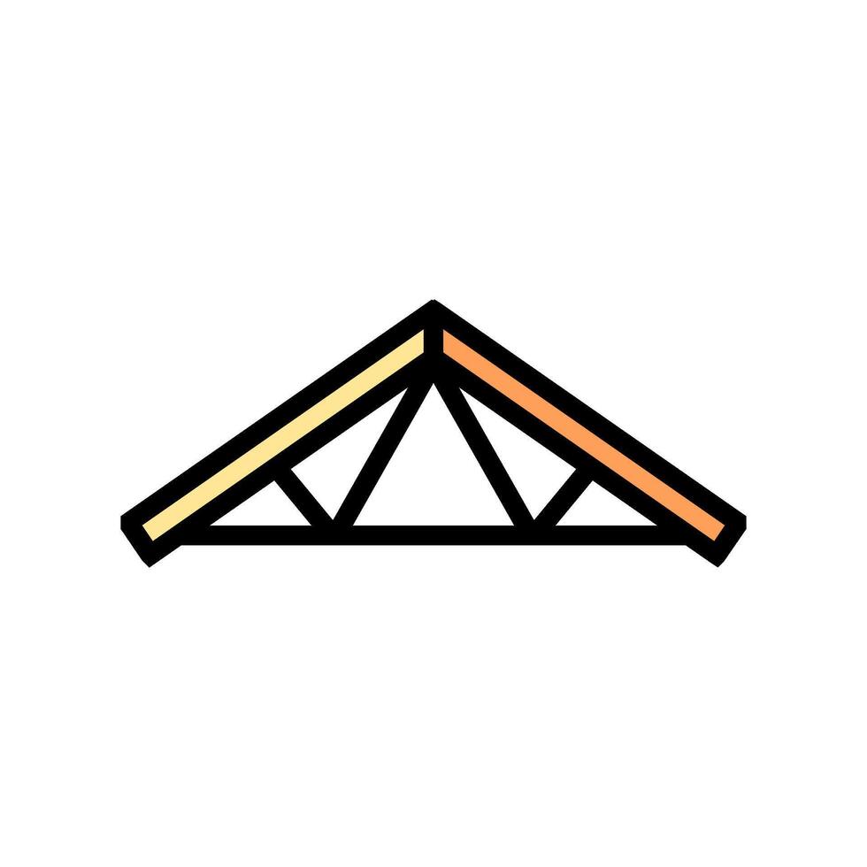 roof trusses wood frame house color icon illustration vector