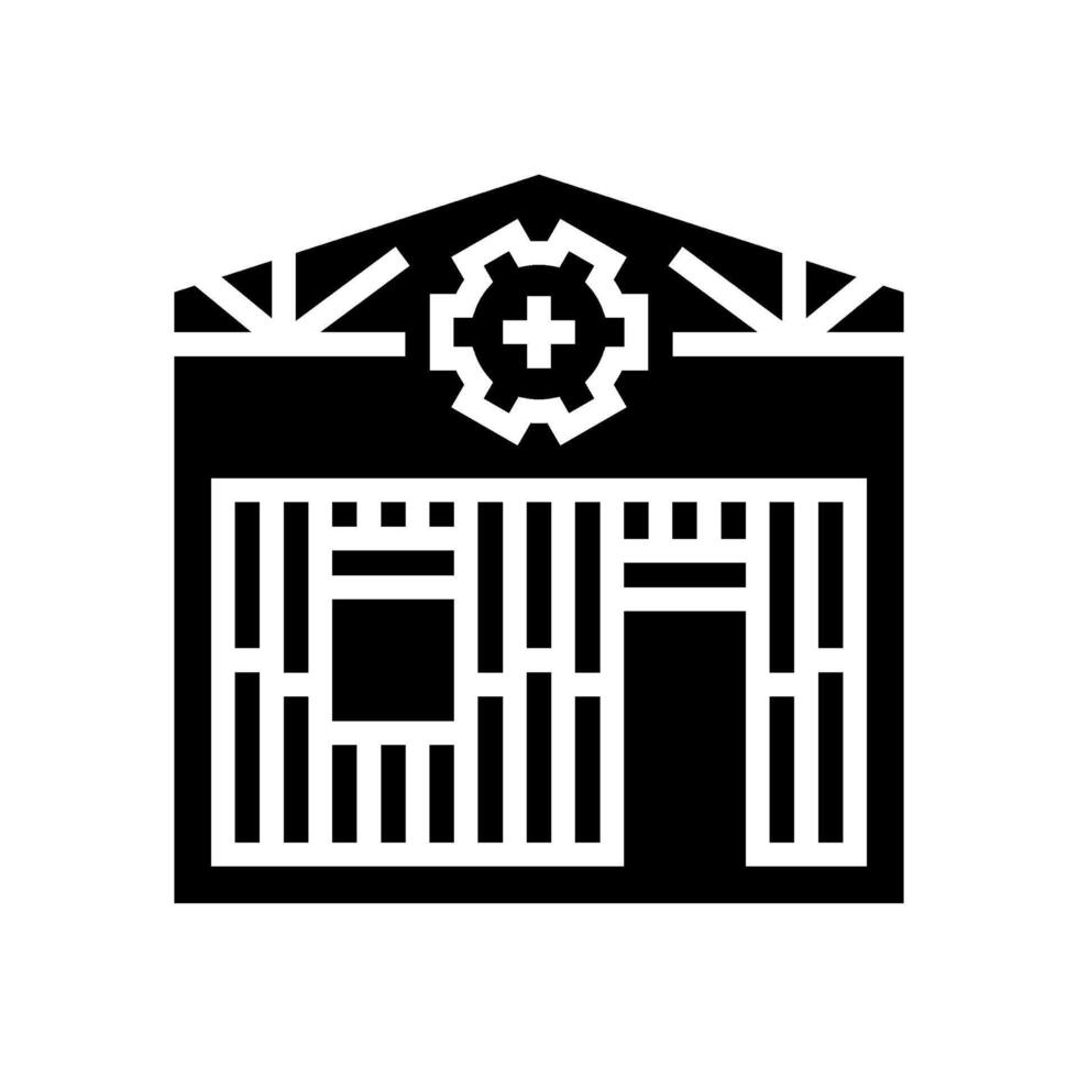 timber framing workshop wood frame glyph icon illustration vector
