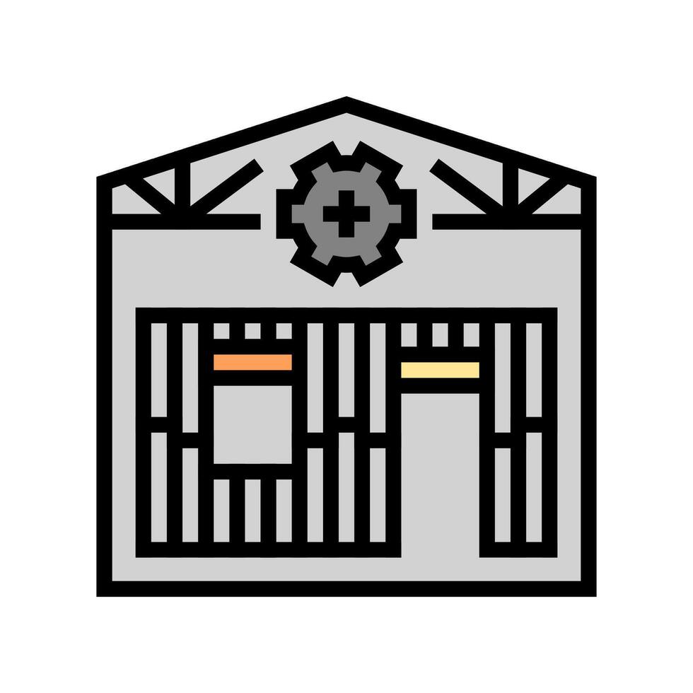 timber framing workshop wood frame color icon illustration vector