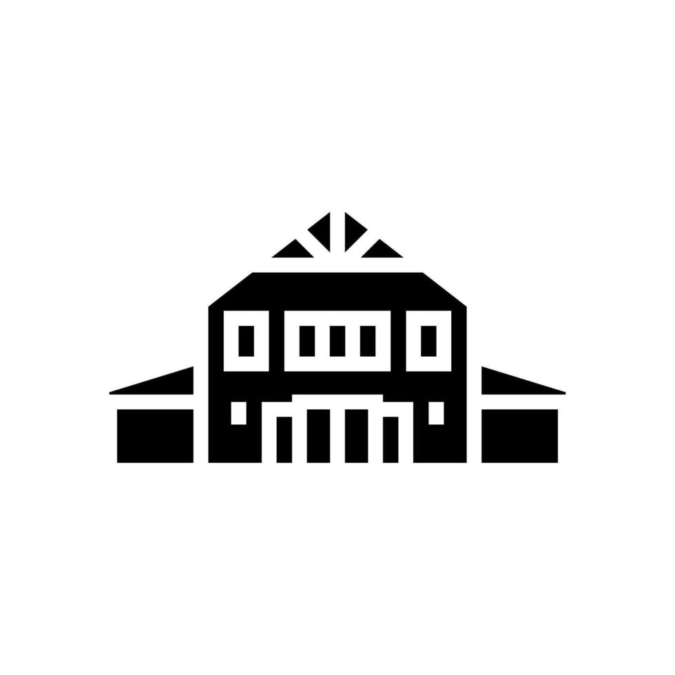 farmhouse style cabin glyph icon illustration vector
