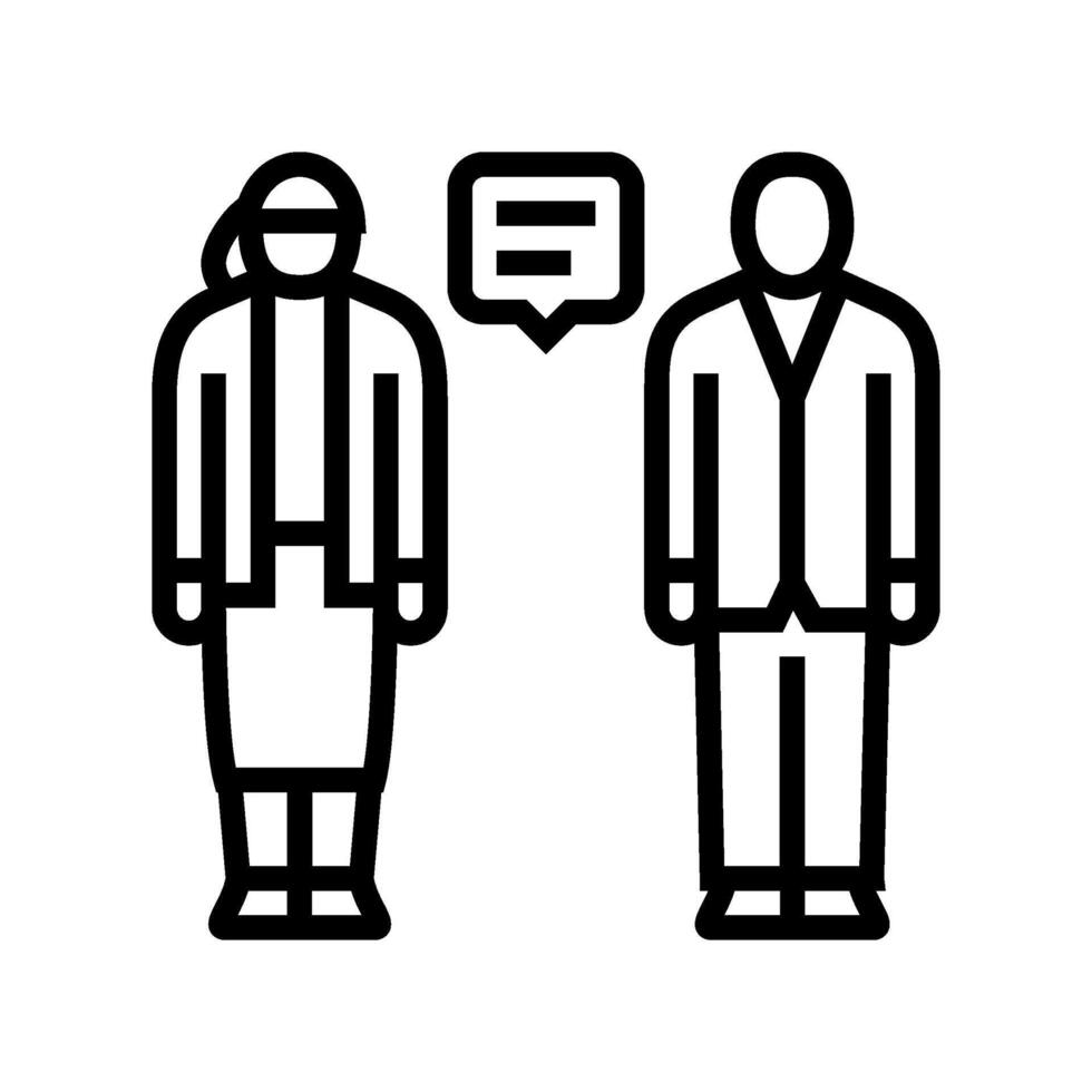 office communication office assistant line icon illustration vector
