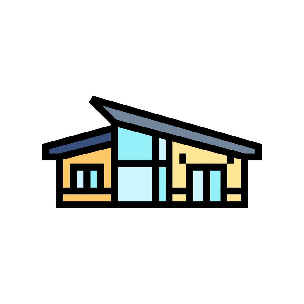 modern minimalist wood cabin wooden color icon illustration vector