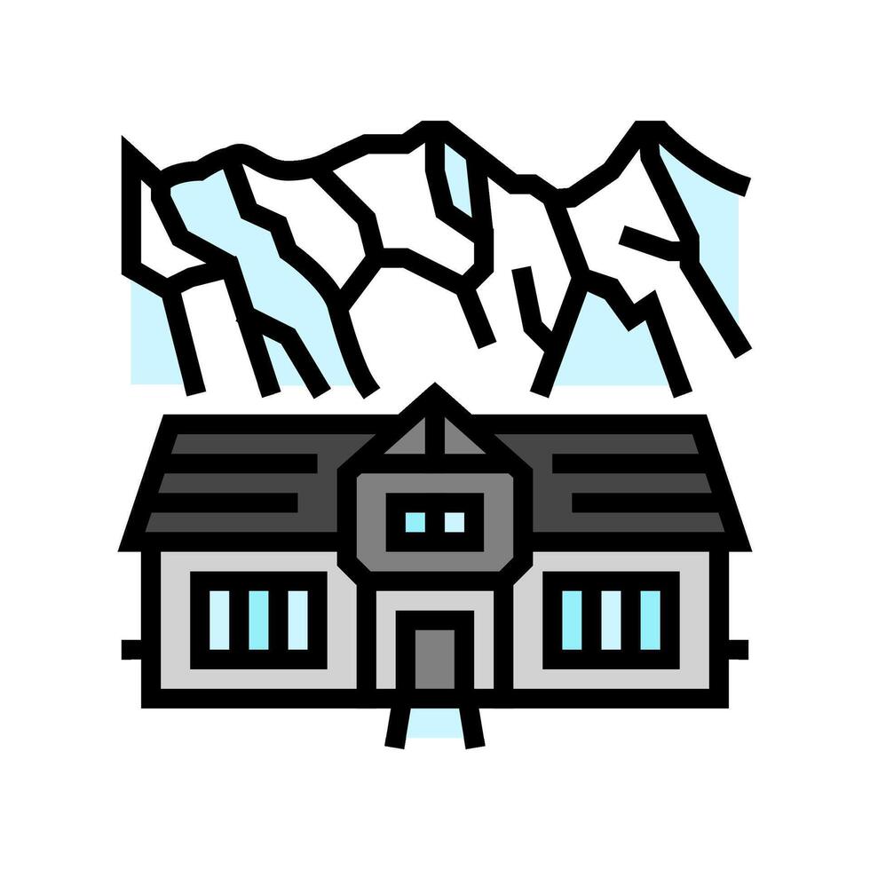 mountain cabin wooden color icon illustration vector