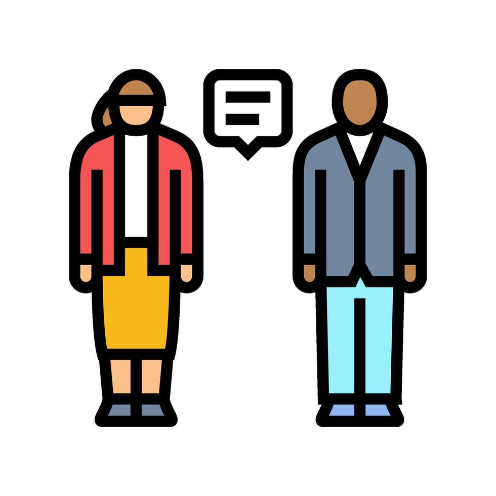 office communication office assistant color icon illustration vector