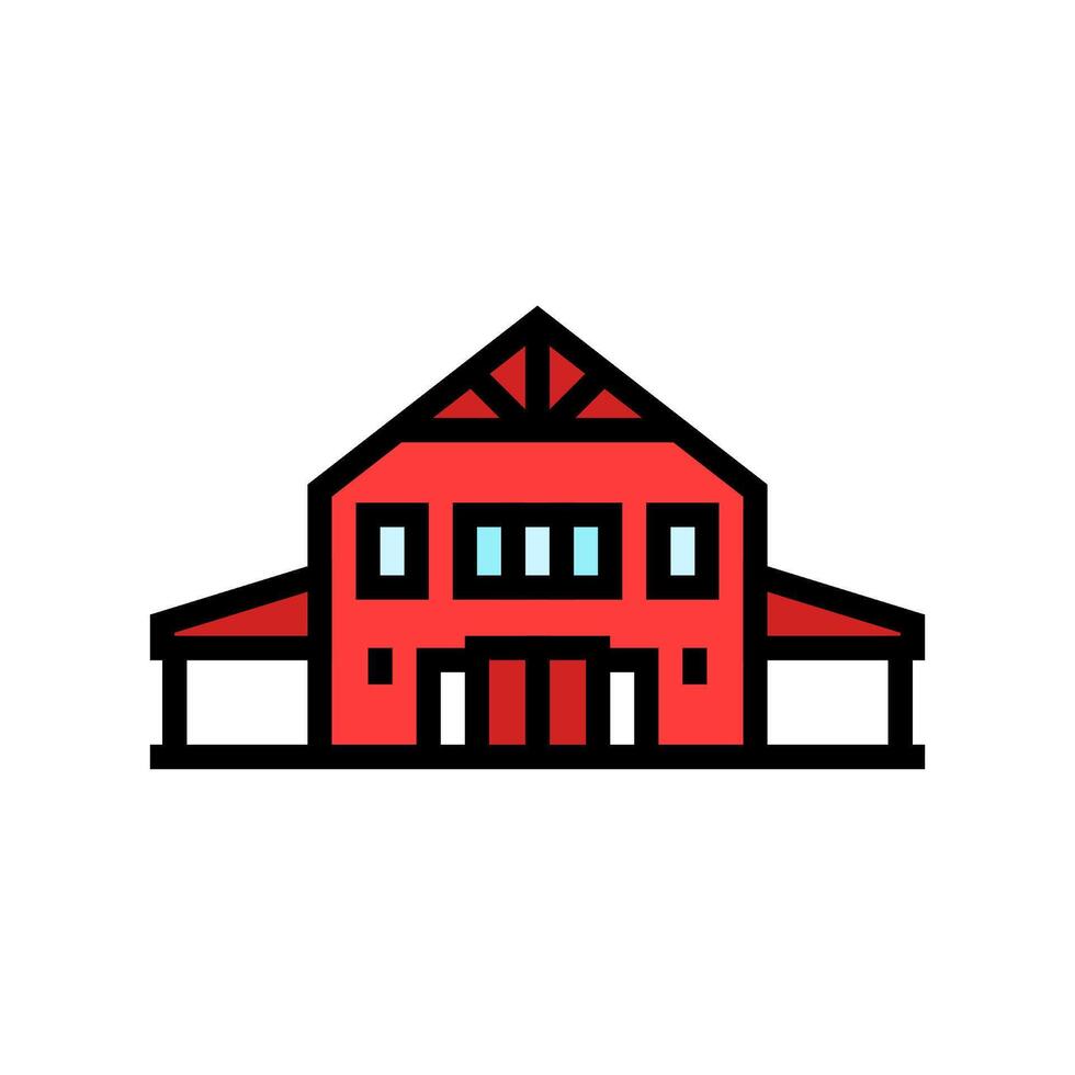 farmhouse style cabin color icon illustration vector