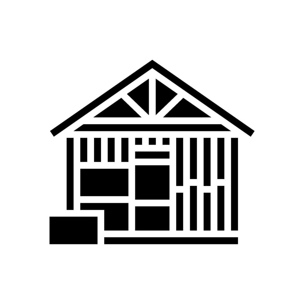 siding frame wood frame house glyph icon illustration vector
