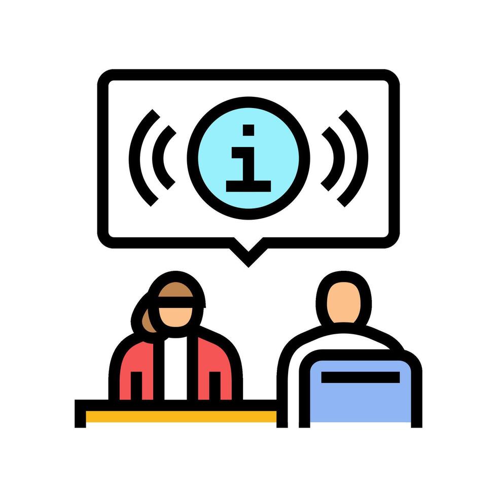customer service office assistant color icon illustration vector