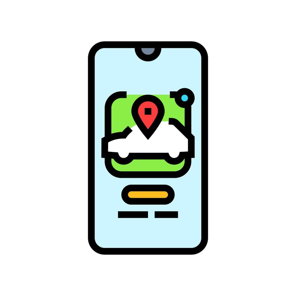 mobile app sharing car share service color icon illustration vector