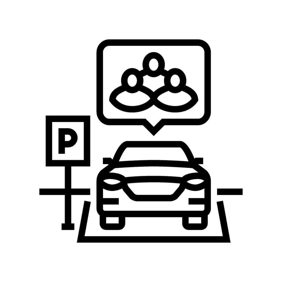 shared parking spot car share service line icon illustration vector
