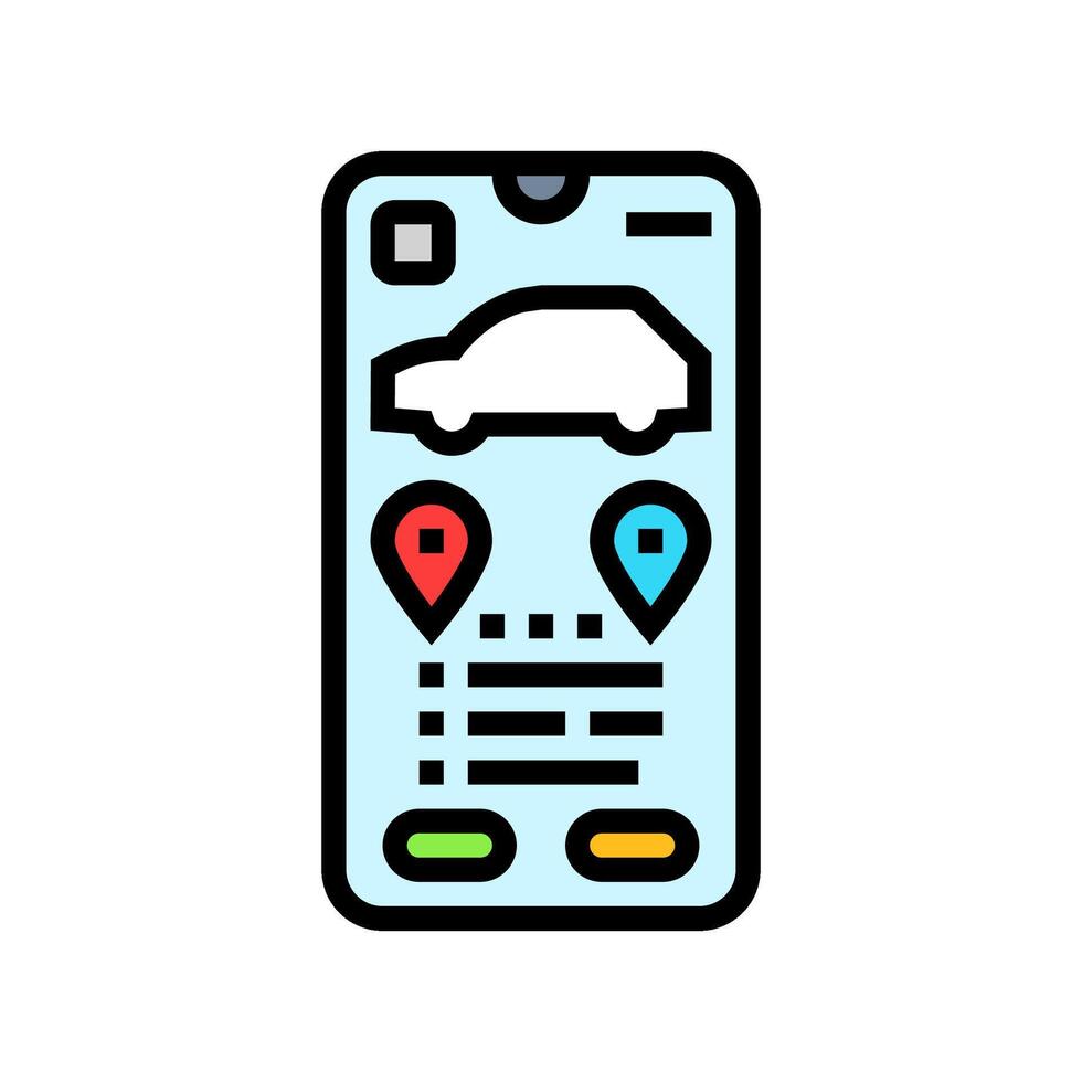 sharing app car share service color icon illustration vector