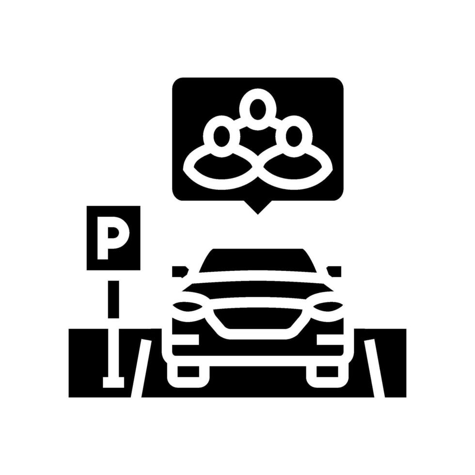 shared parking spot car share service glyph icon illustration vector
