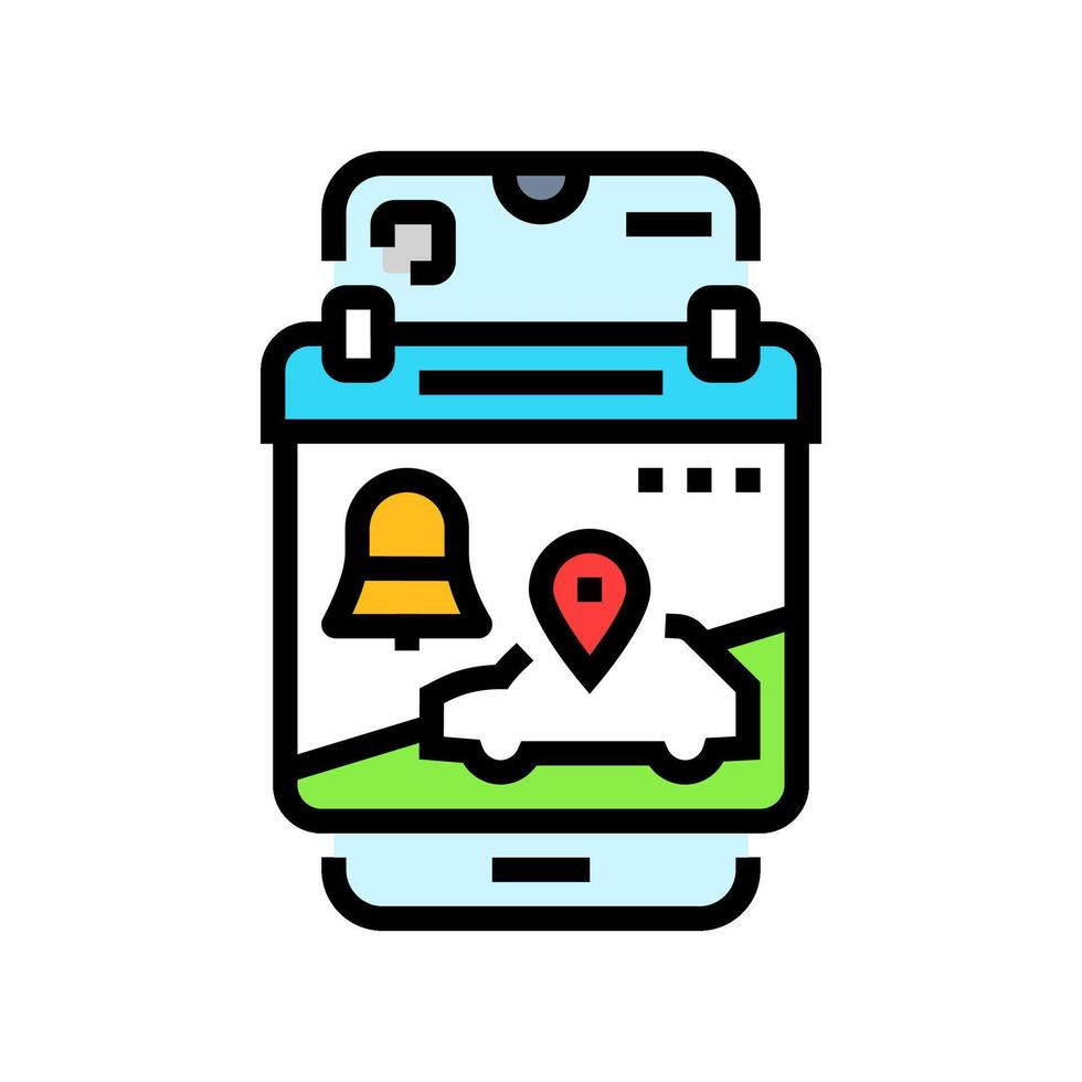 reservation reminder car share service color icon illustration vector