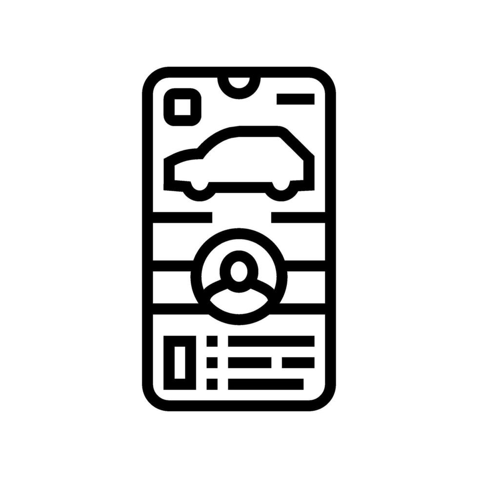 user profile car share service line icon illustration vector