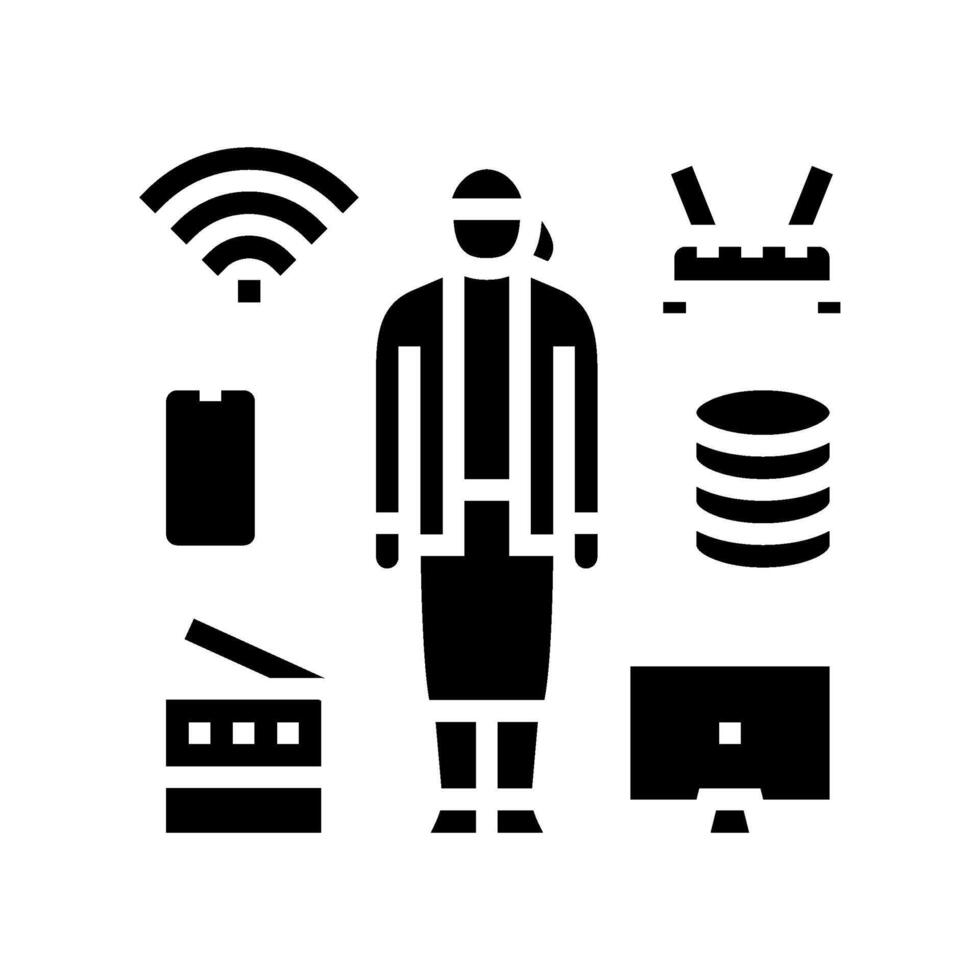 office technology office assistant glyph icon illustration vector