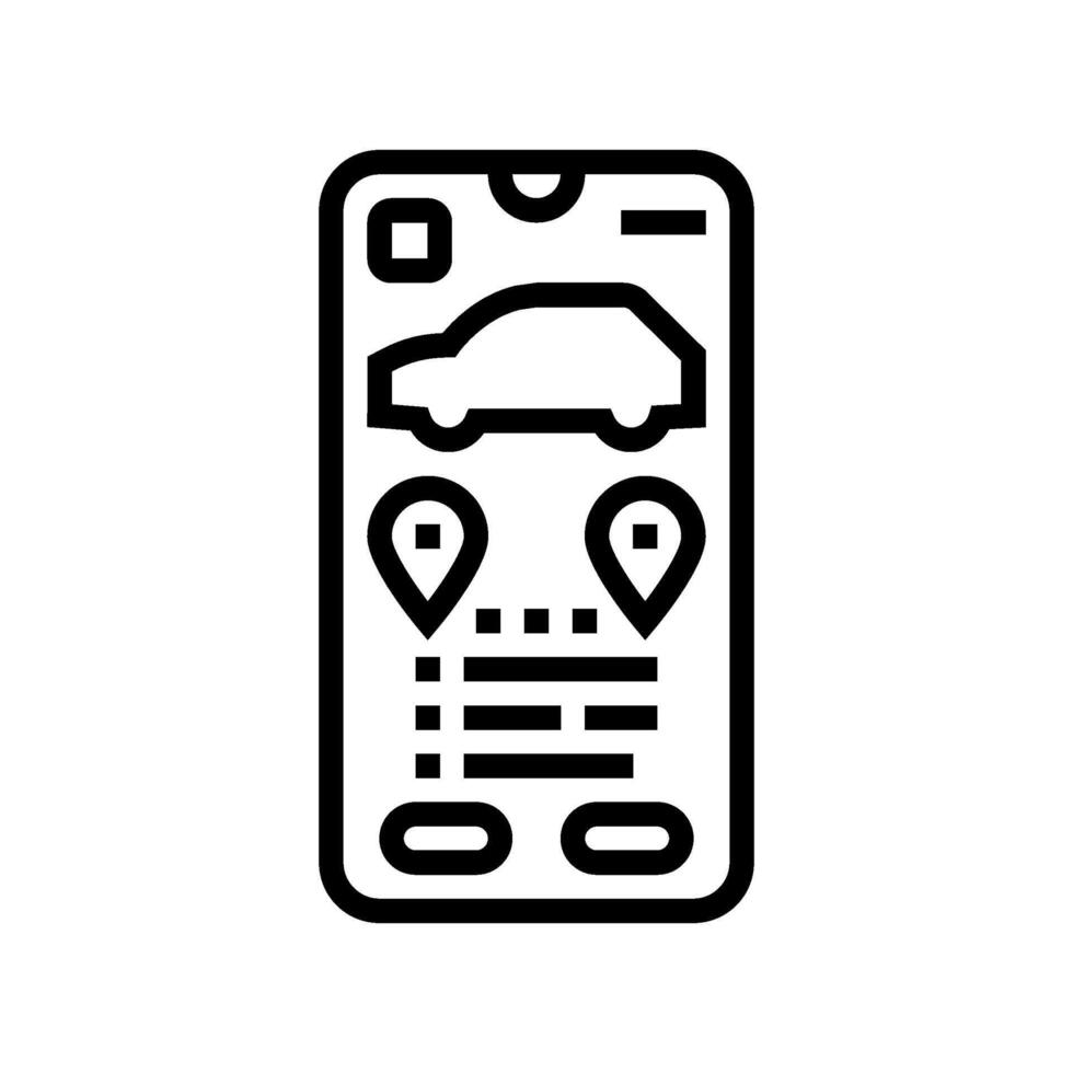 sharing app car share service line icon illustration vector