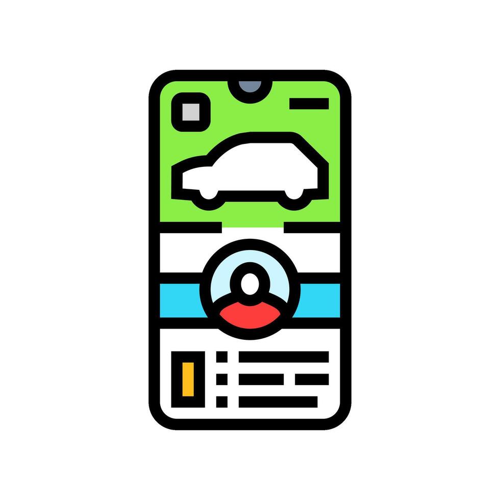 user profile car share service color icon illustration vector
