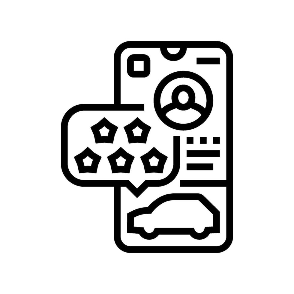 user rating share car service line icon illustration vector