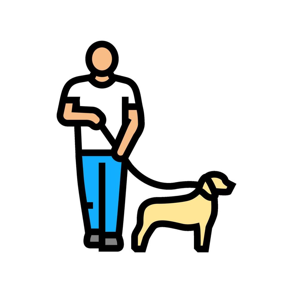 leash dog competition show color icon illustration vector