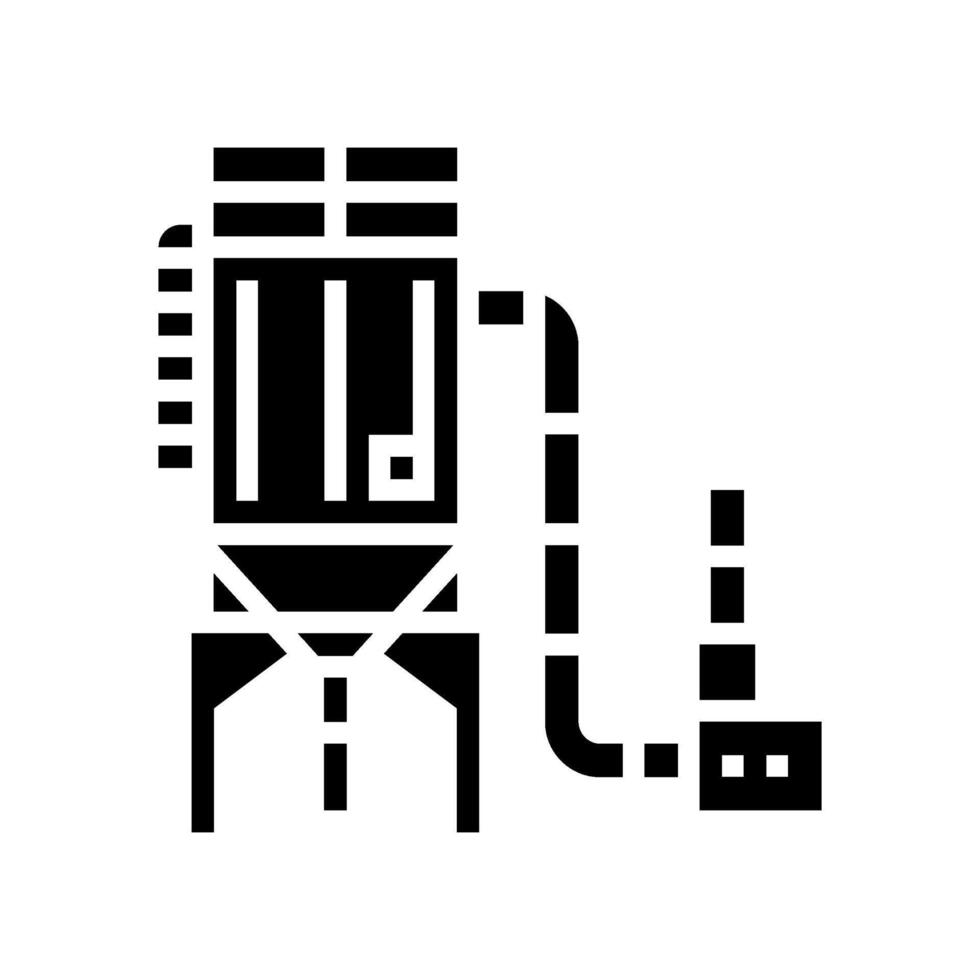 dust collector system cement production glyph icon illustration vector