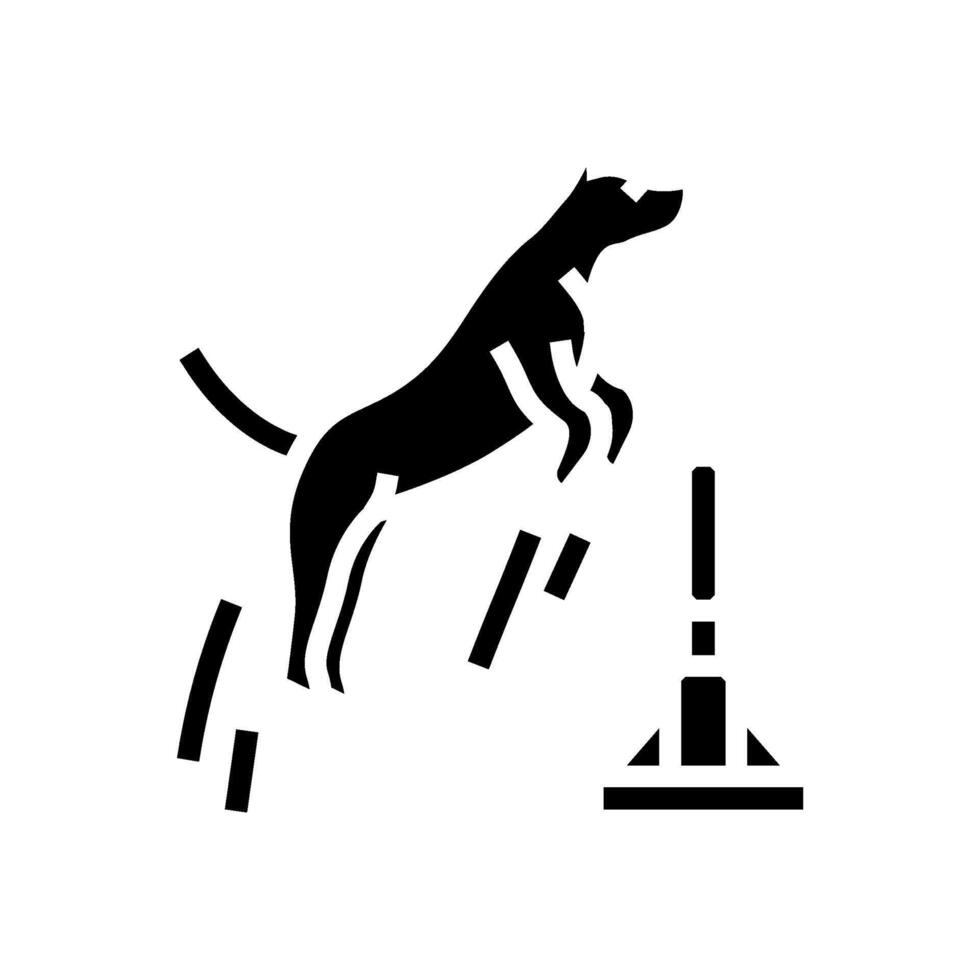 jumping hurdle dog competition show glyph icon illustration vector