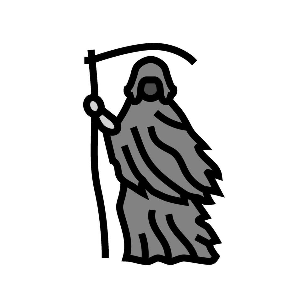 grim reaper mortality color icon illustration vector