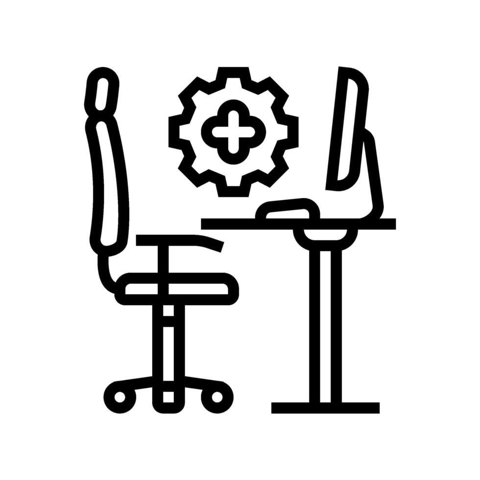 ergonomics employee health line icon illustration vector
