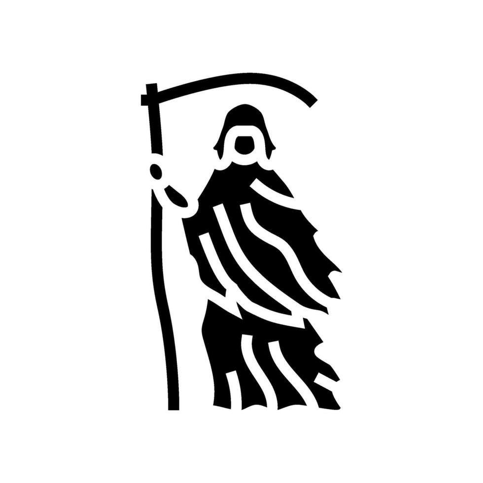 grim reaper mortality glyph icon illustration vector
