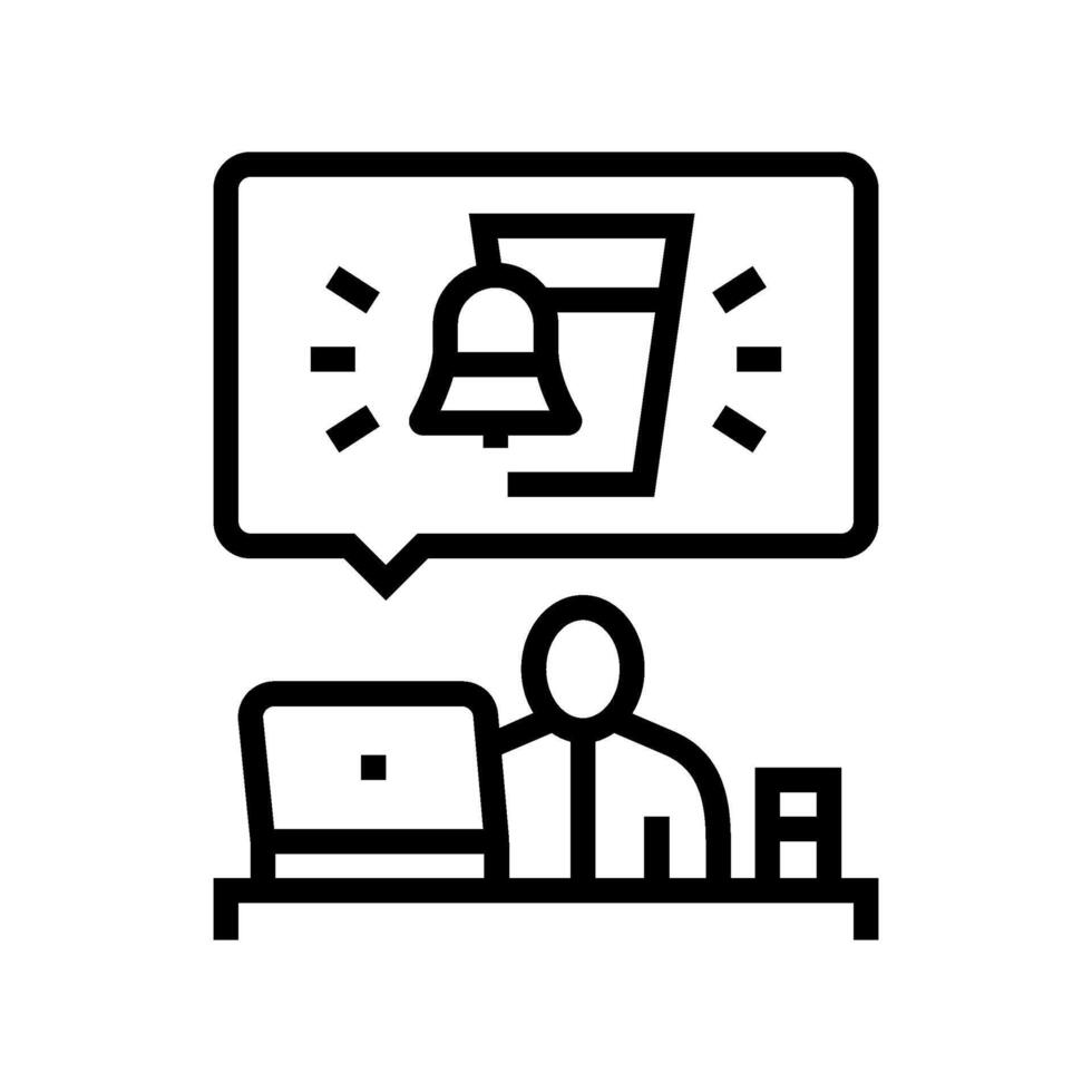 hydration reminder employee health line icon illustration vector