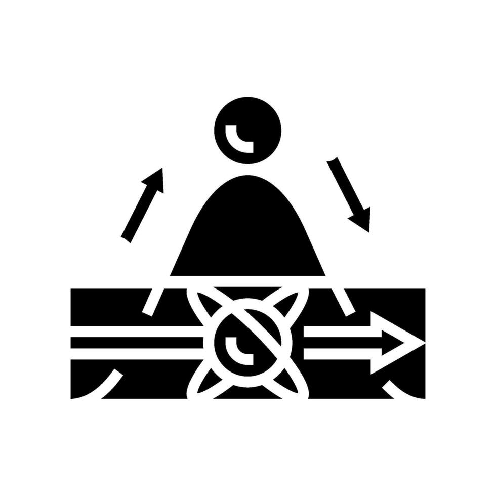 tunneling quantum computer glyph icon illustration vector