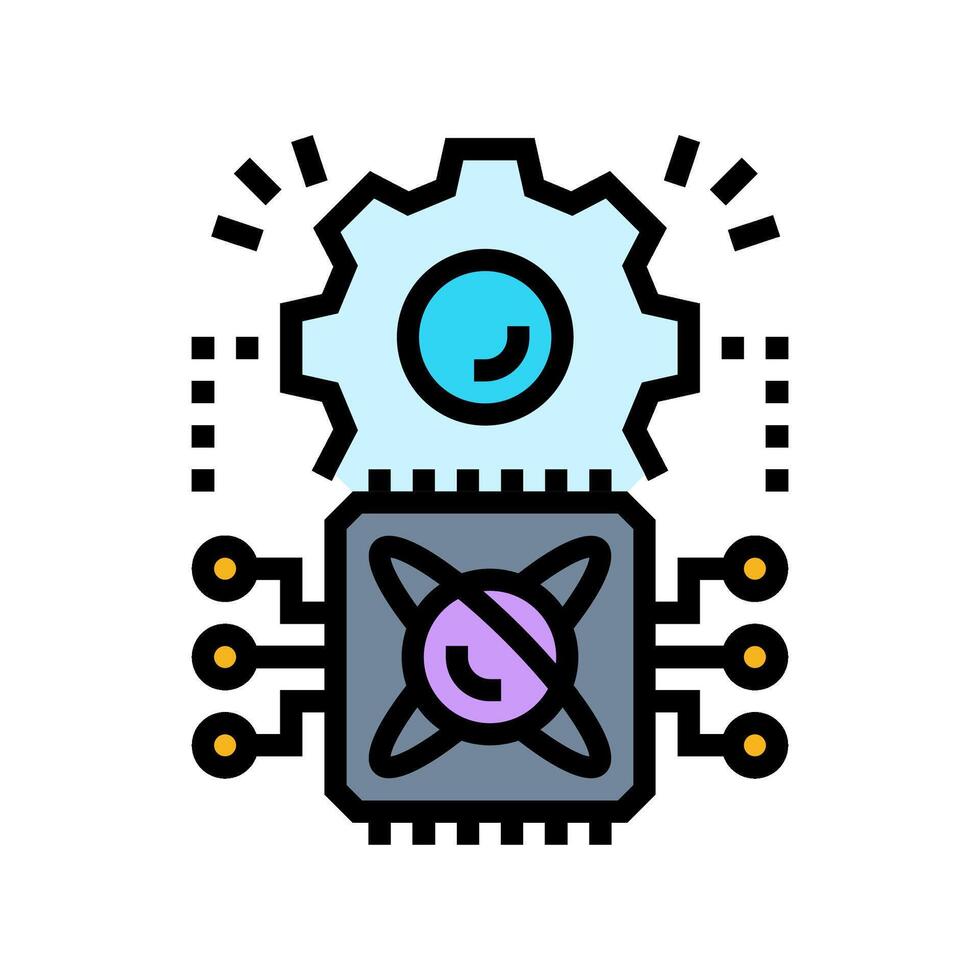 light particles interacting chip color icon illustration vector