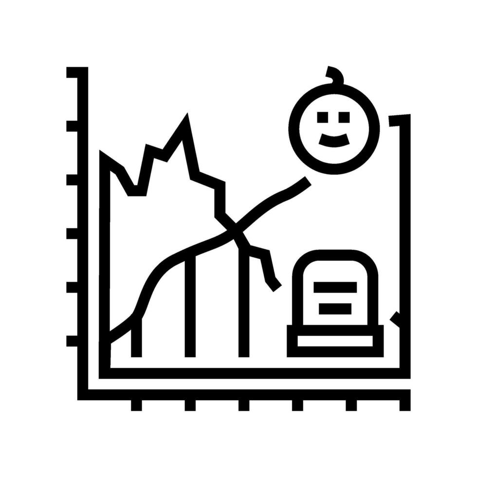 life death comparison graph mortality line icon illustration vector