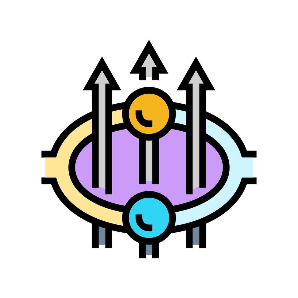 superconducting loop quantum computer color icon illustration vector
