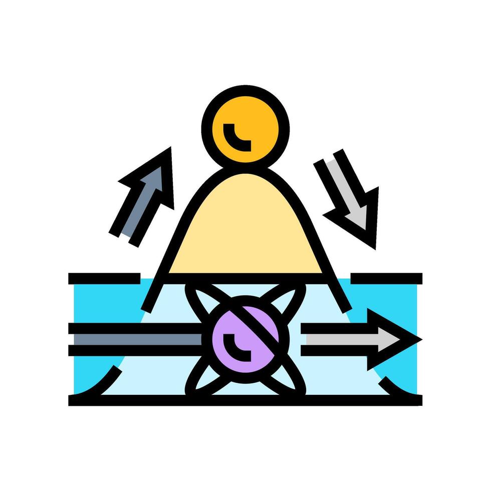 tunneling quantum computer color icon illustration vector