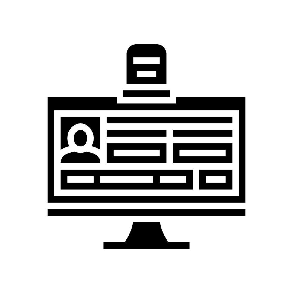 digital death record screen mortality glyph icon illustration vector