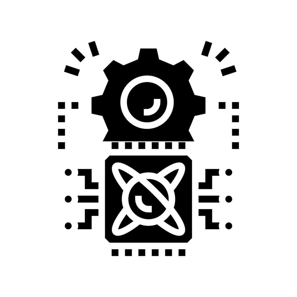 light particles interacting chip glyph icon illustration vector