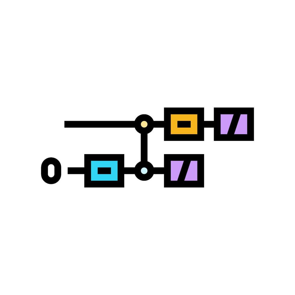 gates diagram quantum computer color icon illustration vector