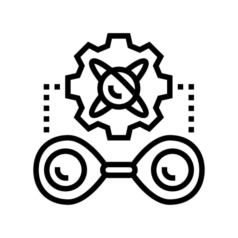 entanglement between two particles line icon illustration vector