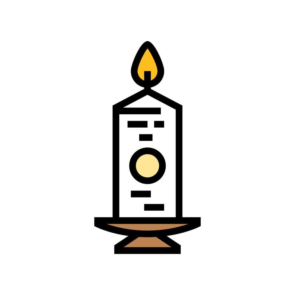 candle remembrance mortality color icon illustration vector