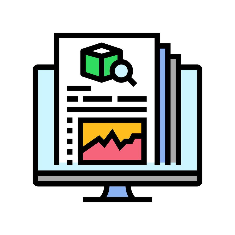 research report development color icon illustration vector